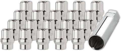 DPAccessories LOE2L5HCSCH04020 20 Chrome 12x1.25 Open End ET Spline Tuner Lug Nuts for Aftermarket Wheels Wheel Lug Nut