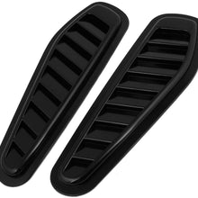 uxcell 2 Pcs Black Plastic Engine Hood Air Scoop Vent Side Fender Cover for Car Automotive