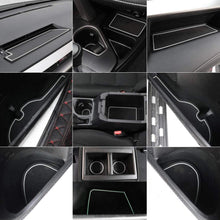 ZOIBV Door Slot Pad Cup Holder Center Console Liner Mats Console Tray Pads Interior Accessories for Toyota RAV4 2016-2020 Plastic PVC Mats Blue Trim 14PCS Set (White)