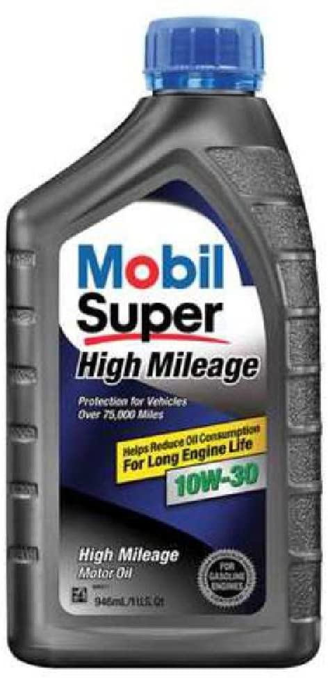 Mobil Super (112901-6PK High Mileage 10W-30 Motor Oil - 1 Quart, (Pack of 6)