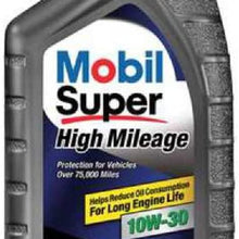 Mobil Super (112901-6PK High Mileage 10W-30 Motor Oil - 1 Quart, (Pack of 6)