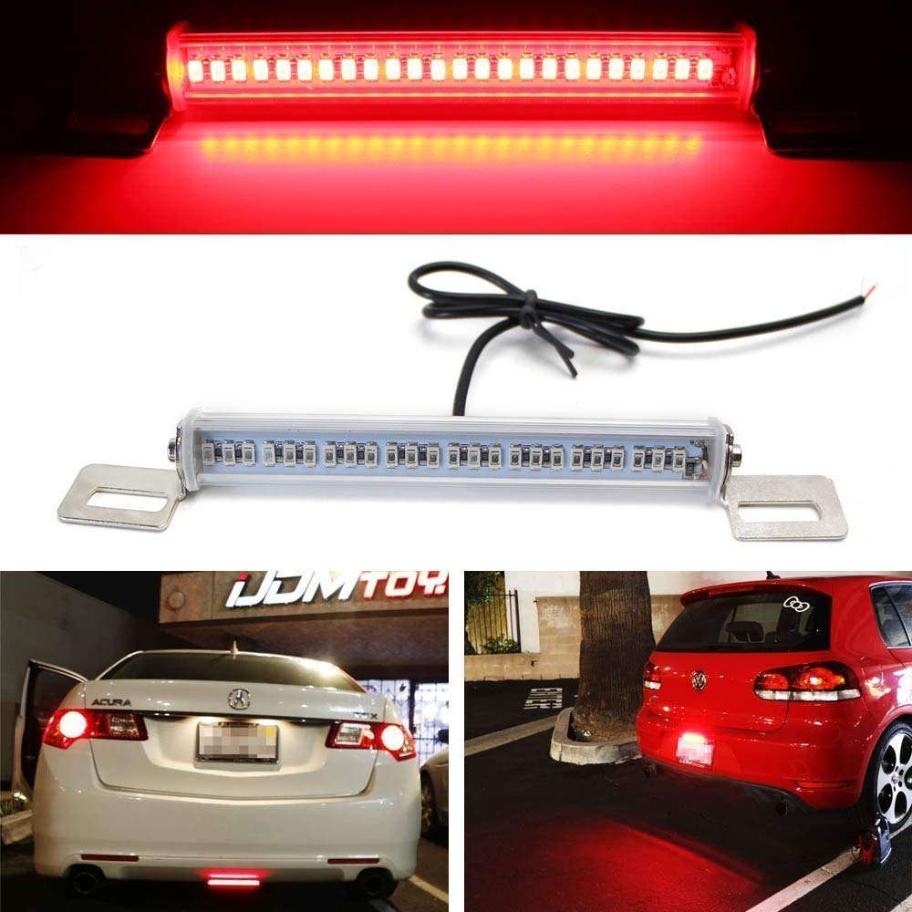 iJDMTOY (1) Universal Fit Brilliant Red 24-SMD LED Light Bar For Car As Rear Fog Light or 3rd Brake Tail Lamp