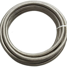 SUNROAD 8AN 20Ft Universal Braided Oil Fuel Line Hose Stainless Steel Nylon with 10PC Swivel Fitting Hose Ends Adapter Kit-Silver