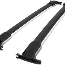 OE Style Matte Black Aluminum Roof Rack Rail Cross Bars w/ABS Mounting Brackets Replacement for Ford Escape 13-19
