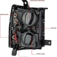 For 14-15 Chevy Silverado 1500 Pair LED DRL+U Tube Bar Projector Headlight/Lamp (Black Housing/Clear Corner)