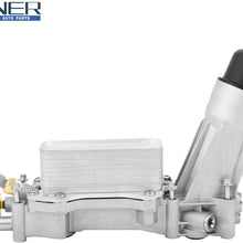 Aluminum Engine Oil Cooler And Oil Filter Housing Adapter,Compatible With 2011-2021 Chrysler 200 300, Dodge Charger, Grand Cherokee, Wrangler 3.6L V6 Engine,Replaces# 926-876, 5184304AE, 68105583AF