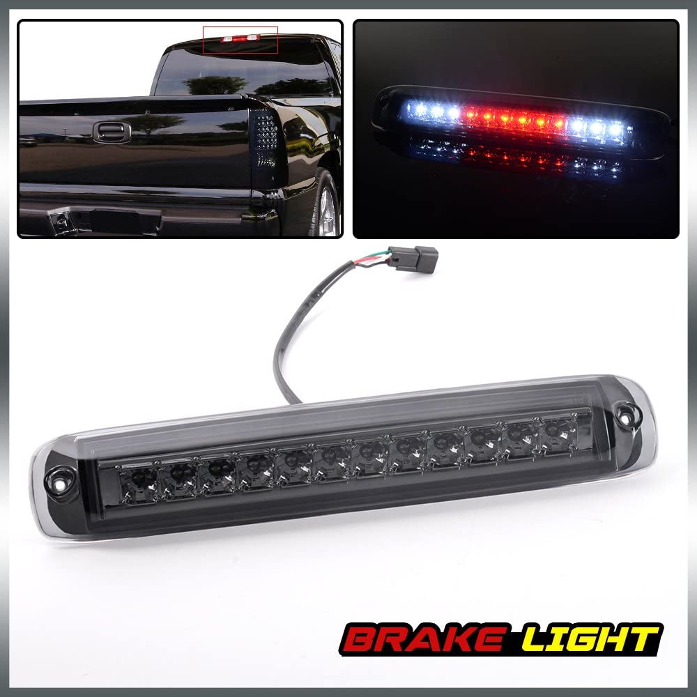 Smoke LED 3RD Truck Brake Lights Third Cargo Tail Light Lamp For 1999-2006 Chevy Silverado GMC Sierra 1500 2500 3500 (2007 Classic)