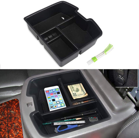 VANJING Center Console Organizer Insert Tray for 2007-2014 GMC Sierra Chevy Silverado Tahoe Yukon Suburban Accessories with A Cleaner Brush