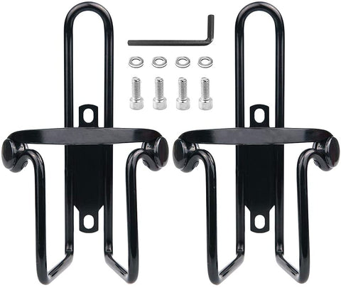 Wakauto 2pcs Bike Water Bottle Cages, Aluminum Alloy Bicycle Water Bottle Rack Holder Cages, Bike Bottle Cup Mount Bracket with 4 Screws and 1 Wrench