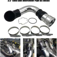 3.5" Cold Side Intercooler Pipe & Boot Upgrade Kit Fit for Ford 6.7L Powerstroke Diesel 6.7 F-250 F-350 F-450 2011-2016 (Black)