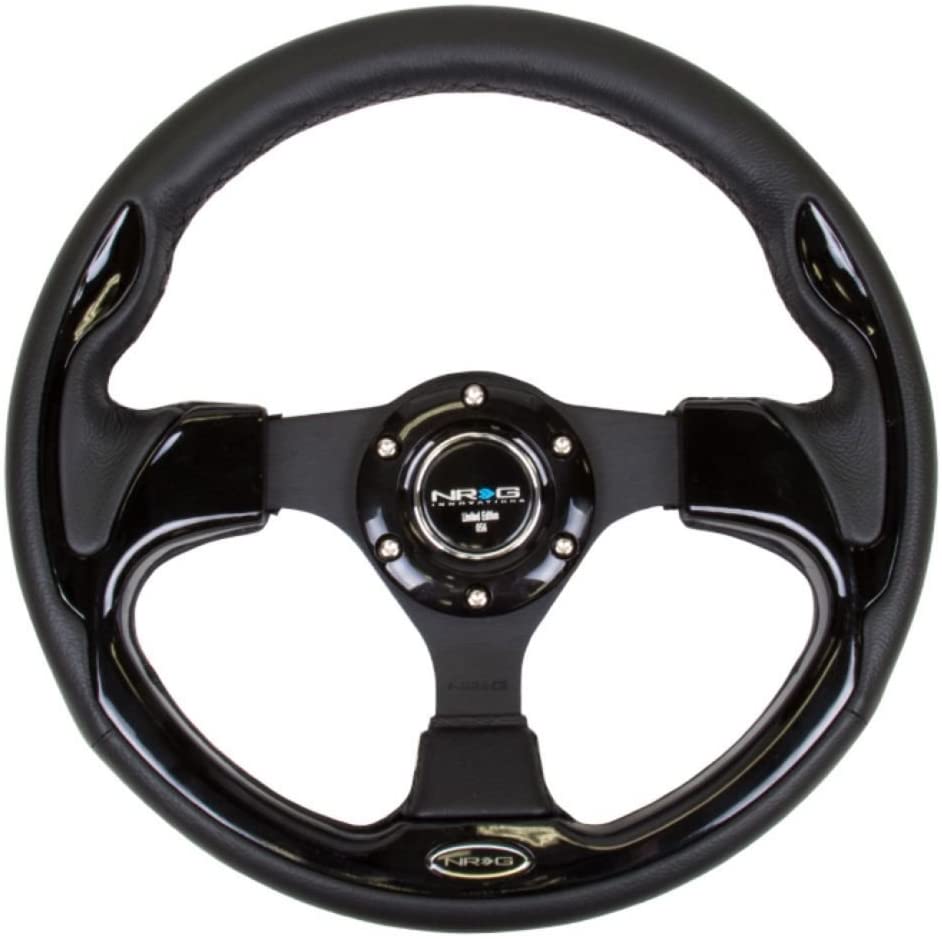 NRG Innovations RST-001BK Race Style 320mm Sport Steering Wheel with Black Trim