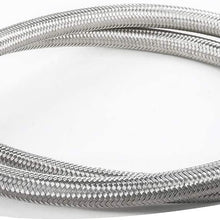 -3 AN Stainless Steel Braided PTFE Hose for Teflon Fitting, Brake, E85, Alcohol, Transmission, Clutch, Nitrous, Power steering, Oiling, Coolants, Hydraulics & Vacuum (5 feet, AN3)