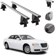 OMAC Auto Exterior Accessories Roof Rack Crossbars | Aluminum Smooth Silver Lockable Roof Top Cargo Management Racks | Luggage Ski Kayak Carriers Set 2 Pcs | Fits Chrysler 300 2011-2014