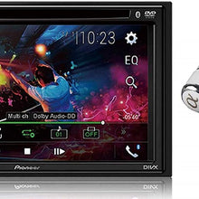Pioneer in-Dash Double Din WVGA Display Built-in Bluetooth Multimedia DVD CD MP3 USB AM/FM Touchscreen Dual Phone Connection Car Stereo Receiver/Free Alphasonik Earbuds