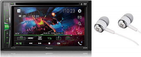 Pioneer in-Dash Double Din WVGA Display Built-in Bluetooth Multimedia DVD CD MP3 USB AM/FM Touchscreen Dual Phone Connection Car Stereo Receiver/Free Alphasonik Earbuds