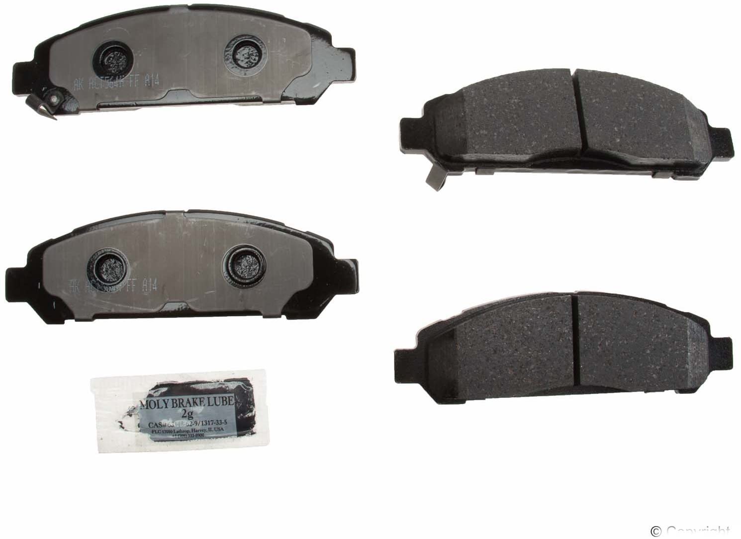 Akebono ACT1401 Proact Ultra Premium Ceramic Disc Brake Pad kit