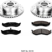 Power Stop K2119 Front Brake Kit with Drilled/Slotted Brake Rotors and Z23 Evolution Ceramic Brake Pads