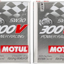Motul 104241 Set of 2 300V Power Racing 5W-30 Motor Oil 2-Liter Bottles