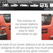 Smartech JSL-1250 1250 Amp Portable Jump Starter and 150 PSI Air Compressor | Car Battery Chargers Automotive, Tire Inflator Emergency Kit | Dual AC/DC Plugs for 12V & 120V | Digital Display