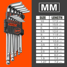 REXBETI Hex Key Allen Wrench Set, SAE Metric Star Long Arm Ball End Hex Key Set Tools, Industrial Grade Allen Wrench Set, S2 Steel