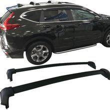 Cross Bar Compatible With 17-21 Honda CRV, Factory Style Black Rubber Aluminum Top Cargo Cross Bar By Ikon Motorsports
