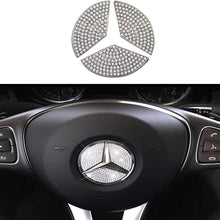 SIMO Compatible Steering Wheel Logo Caps for Mercedes Benz Accessories Parts Emblem Badge Bling Decals Covers Interior Decorations W205 W212 W213 C117 C E S CLA GLA GLK Class (49mm)