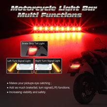 Partsam 2PCS 17LED Amber Red Motorcycle LED Turn Signal Tail Brake License Plate Light Flexible Indicator Running Light Strip for Motorcycle Bike ATV Scooter Car RV SUV
