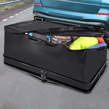 Hitch Cargo Bag Waterproof, 20 Cubic Feet Sturdy Zippers Car Trailer Hitch Cargo Bag with 6 Lashing Straps, Fits All Cars with Rack, 59 x 24 x 24 inch (Black)