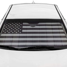 Black White/Gray American Flag - Front Windshield Sun Shade - Accordion Folding Auto Sunshade for Car Truck SUV - Blocks UV Rays Sun Visor Protector - Keeps Your Vehicle Cool - 58 x 28 Inch