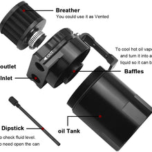 EVIL ENERGY Polish Baffled Universal Oil Catch Can Reservoir Tank Breather Filter Kit Aluminum