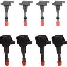Set of 8 Ignition Coils Pack for Honda Civic 2002-2005 I4 1.3L LDA1 Front and Rear