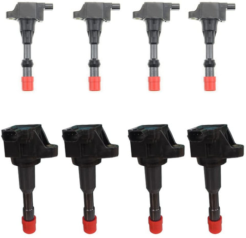 Set of 8 Ignition Coils Pack for Honda Civic 2002-2005 I4 1.3L LDA1 Front and Rear