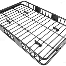 KCHEX 64" Universal Black Roof Rack Cargo Carrier w/with Extension Luggage Hold Basket SUV