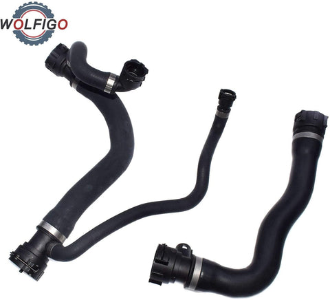 WOLFIGO 2 Pcs Upper Lower Coolant Radiator Water Pump Hose Pipe For BMW E60 E63 E64 545i 645Ci 2004 2005 17127519248 17127508011