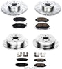 Power Stop K4077 Front & Rear Brake Kit with Drilled/Slotted Brake Rotors and Z23 Evolution Ceramic Brake Pads