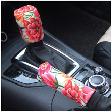 Ranxizy Sunflower Auto Gear Shift Knob Cover+Handbrake Cover Set Washable Neoprene Cloth