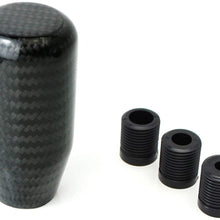 iJDMTOY Glossy Black Real Carbon Fiber Shift Knob Compatible With Most Car 6-Speed, 5-Speed, 4-Speed Manual or Automatic, etc