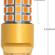 Alla Lighting Super Bright T20 7440 7443 LED Turn Signal Light Bulbs WY21W 7440NA 7444NA 7440 7443 LED Bulbs High Power 2835 Chipsets 7440 7443 Amber Yellow Cars Trucks Blinker Lights Lamp Replacement