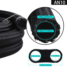 Fuel Line,20Ft 6AN 3/8" Fuel Hose Fitting Kit Nylon Stainless Steel Braided CPE Oil Hose Kit&6AN Fuel Hose Separator Clamp&Braided Fuel Line Splicing Tape (6AN)