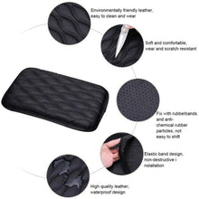 N/X Universal Center Console Cover for Most Vehicle, SUV, Truck, Car, Waterproof Armrest Cover Center Console Pad,PU Leather Universal Car Armrest Seat Box Cover Protector (Black)