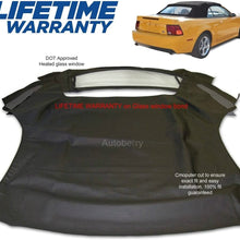 Compatible With Ford Mustang Convertible Soft Top with Heated Glass Window Two-Piece Factory Style Black Sailcloth 1994-2004