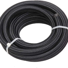 16 Feet 8AN AN8 1/2" Fuel Line Hose Braided Stainless Steel Oil Gas Fuel Hose CPE Synthetic Rubber Line Black
