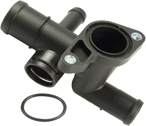 TOPAZ 06A121132Q Coolant Water Outlet Flange Connector with O-Ring for Audi TT Volkswagen Golf Jetta 1.8L