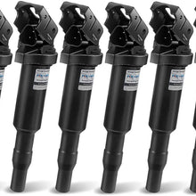 POCYBER Ignition Coil Pack Set of 6 for BMW Compatible with BMW 325i 325Ci 328i 330Ci 335i 525i 528i 530i 535i 545i X3 X5 M5 M6 Z4 Mini Cooper & more, Replaces OE# 0221504470