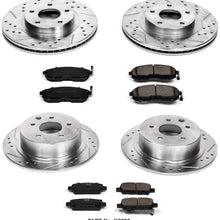 Power Stop K2283 Front & Rear Brake Kit with Drilled/Slotted Brake Rotors and Z23 Evolution Ceramic Brake Pads