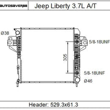 Radiator Compatible with 2002 2003 2004 2005 2006 Jeep Liberty 3.7 V6 ATRD1008