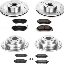 Power Stop K2376 Front & Rear Brake Kit with Drilled/Slotted Brake Rotors and Z23 Evolution Ceramic Brake Pads,Silver Zinc Plated