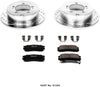Power Stop K1203 Rear Brake Kit with Drilled/Slotted Brake Rotors and Z23 Evolution Ceramic Brake Pads,Silver Zinc Plated