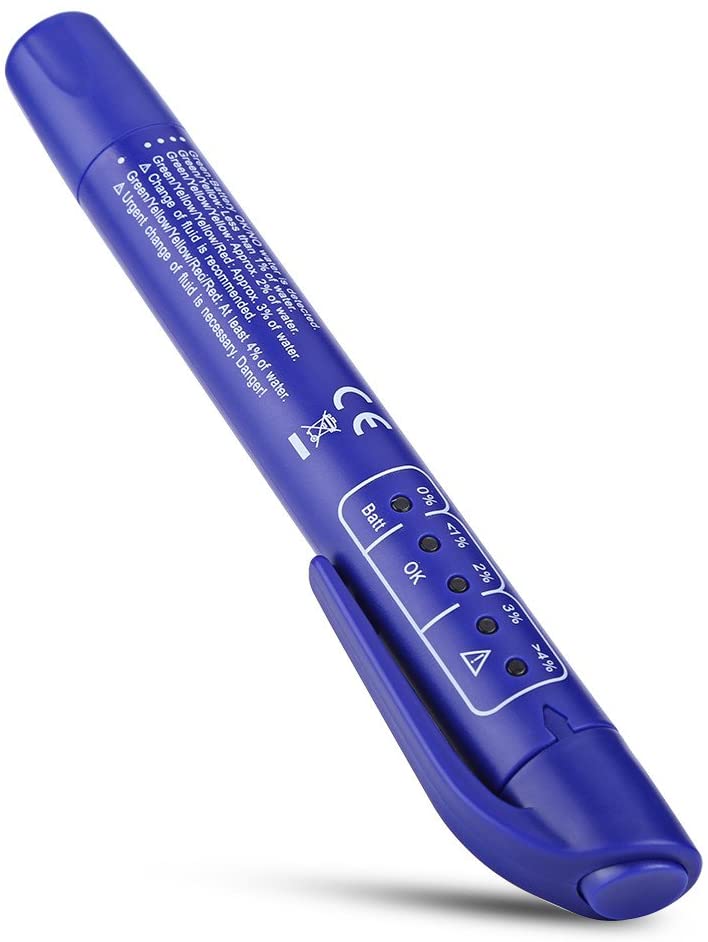 Fydun Brake Fluid Tester Car Auto 5 LED Brake Fluid Liquid Water Moisture Tester Indicator Test Pen