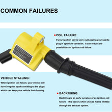 Ignition Coil DG508 8 Pack High Performance High Energy for Ford F-150 F150 F250 F-250 F-350 4.6L 5.4L V8 DG508 DG457 DG472 DG491 EXPEDITION MUSTANG CROWN VICTORIA LINCOLN MERCURY (Yellow)